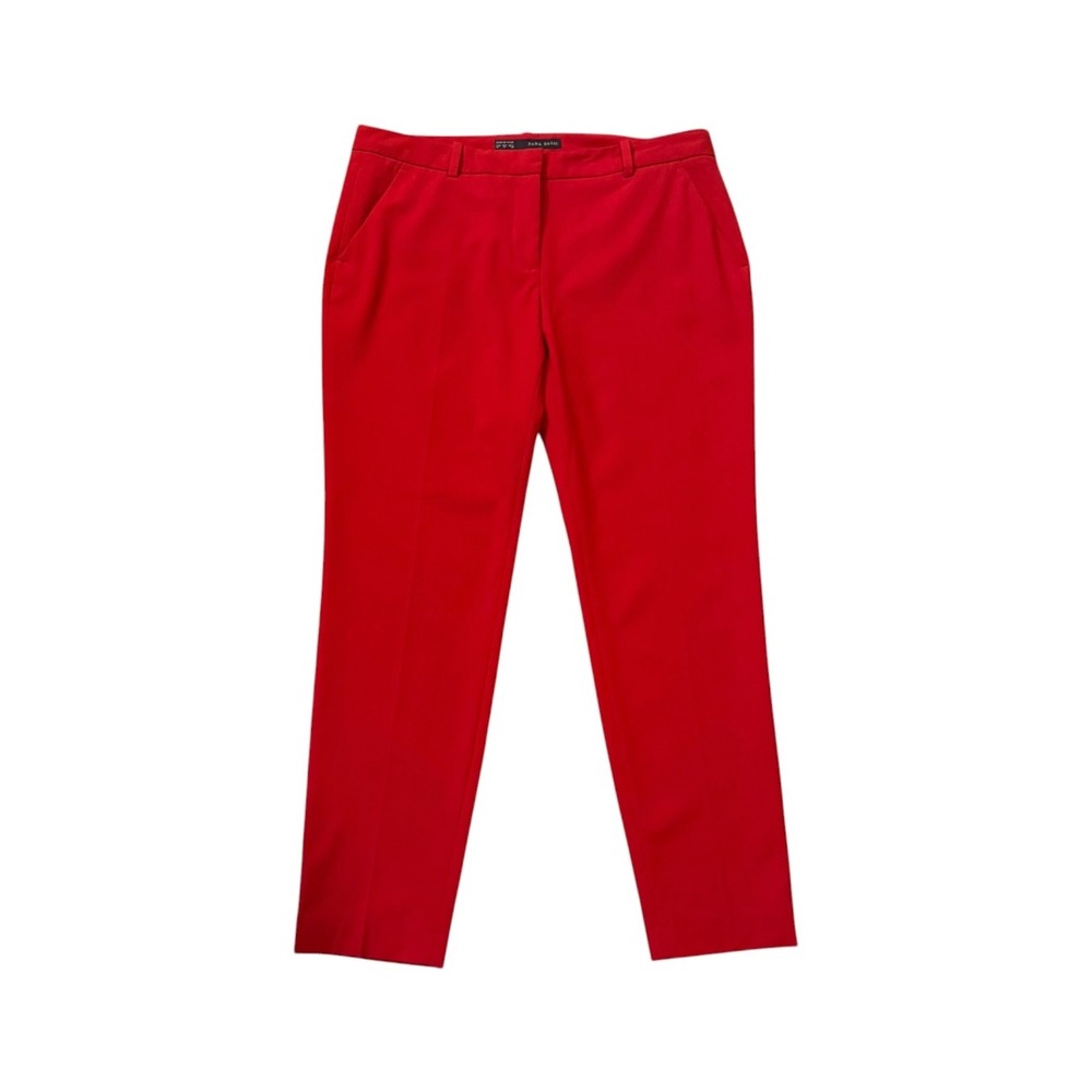 Zara Basic Womens Red Tailored Straight Leg Dress Pants Size M 7668/350/600/M